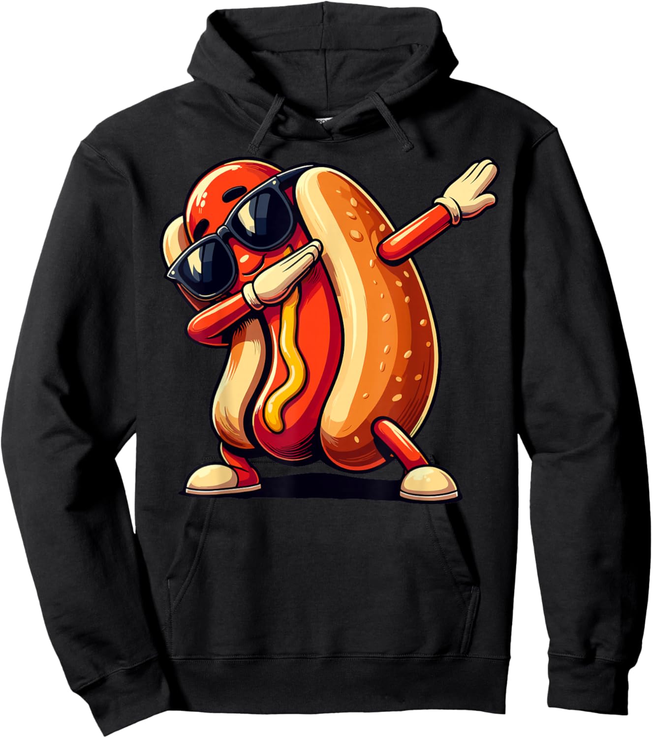 Cool Hot Dog Dabbing Funny Fast Food Hotdog Lovers Toddler Hoodie - Hoodie | Black