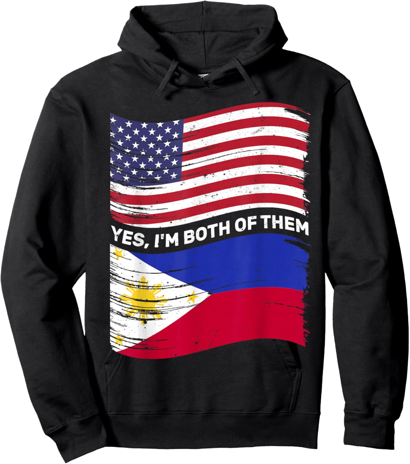 Half American Half Filipino USA Philippines Flag Mixed Kids Hoodie - Hoodie | Black
