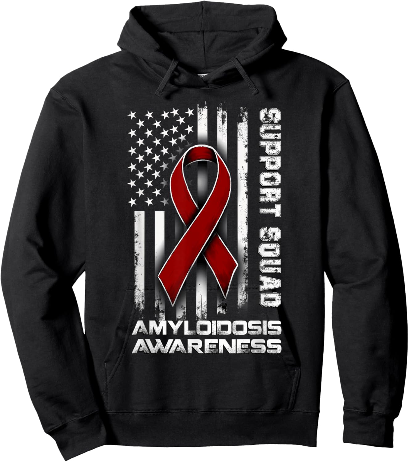 Retro Support Squad Amyloidosis Awareness Hoodie - Hoodie | Black