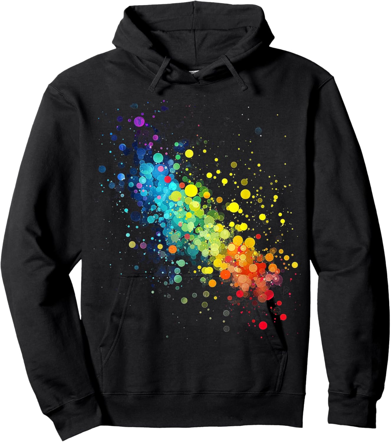 Colorful Watercolor Dot Hoodie - Hoodie | Black