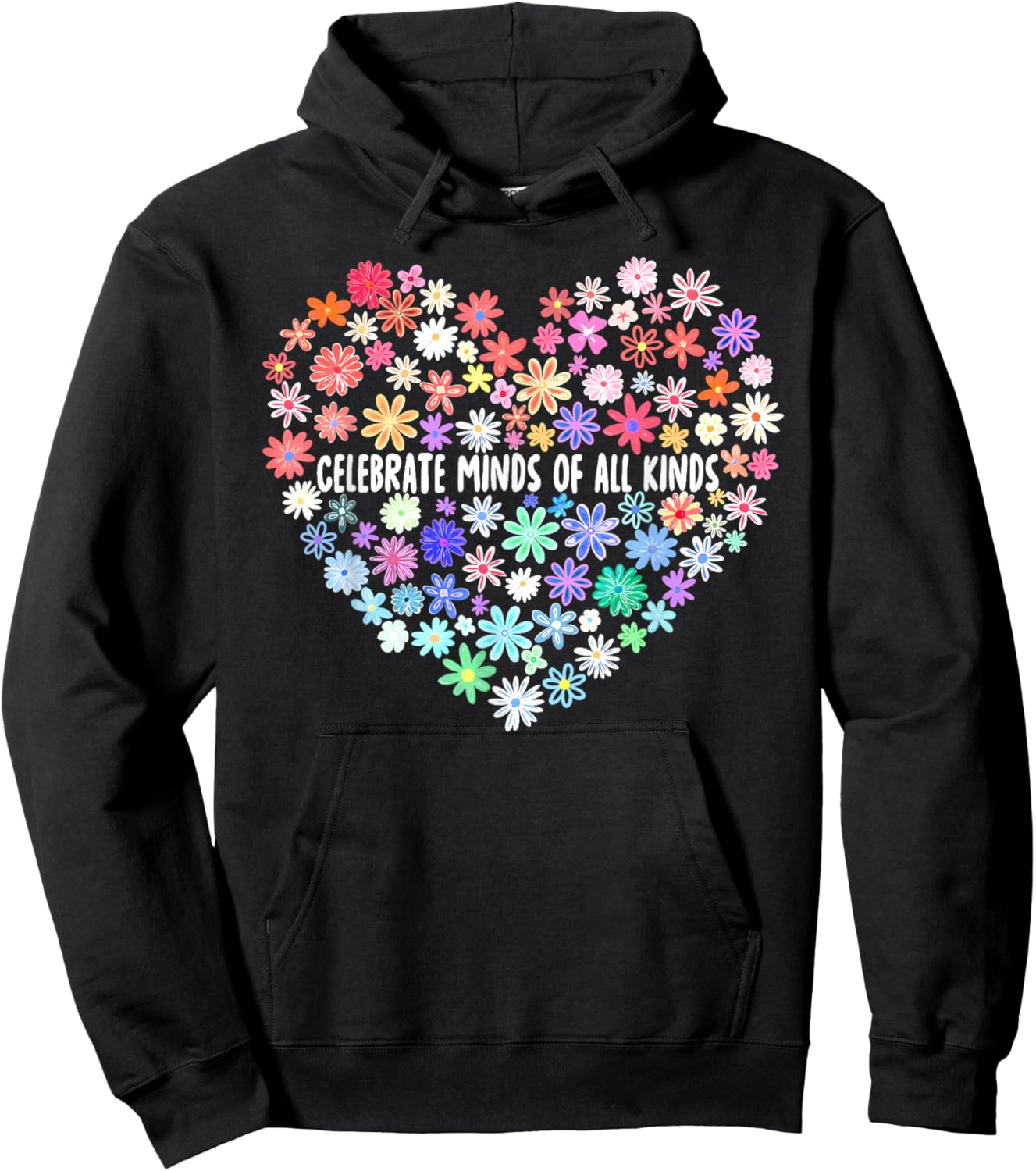 Celebrate Minds of All Kinds Wildflower Autism Awareness Hoodie - Hoodie | Black