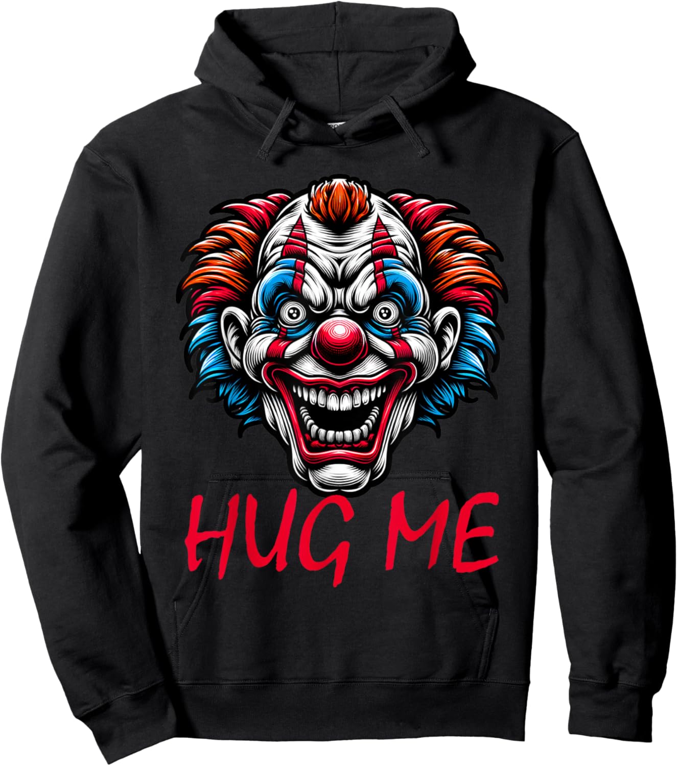 Creepy Clown Hug Me Horror Halloween Spooky Circus Scary Hoodie - Hoodie | Black