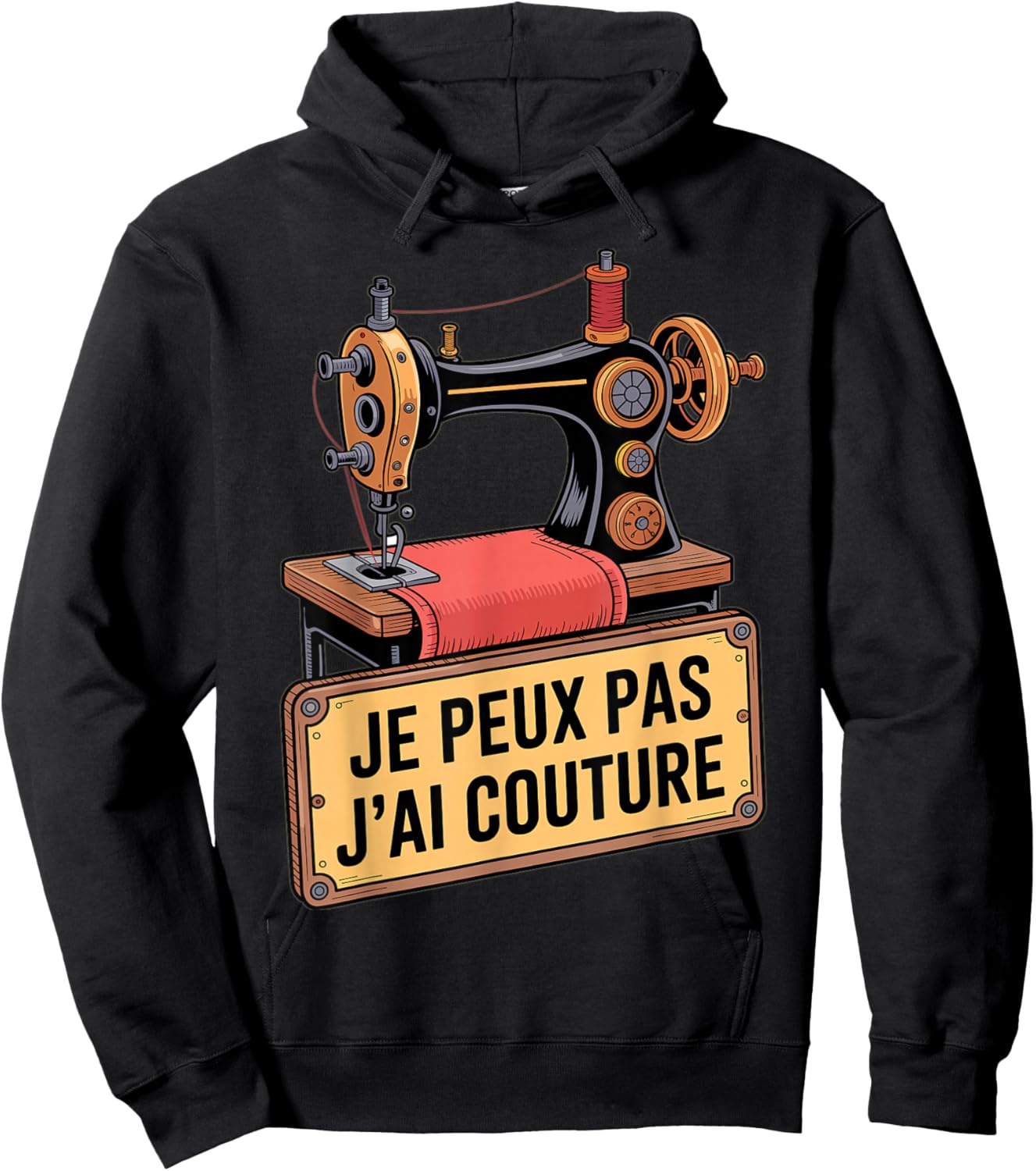 Je Peux Pas J'Ai Couture Humour Seamstress Addict Fabrics Hoodie - Hoodie | Black