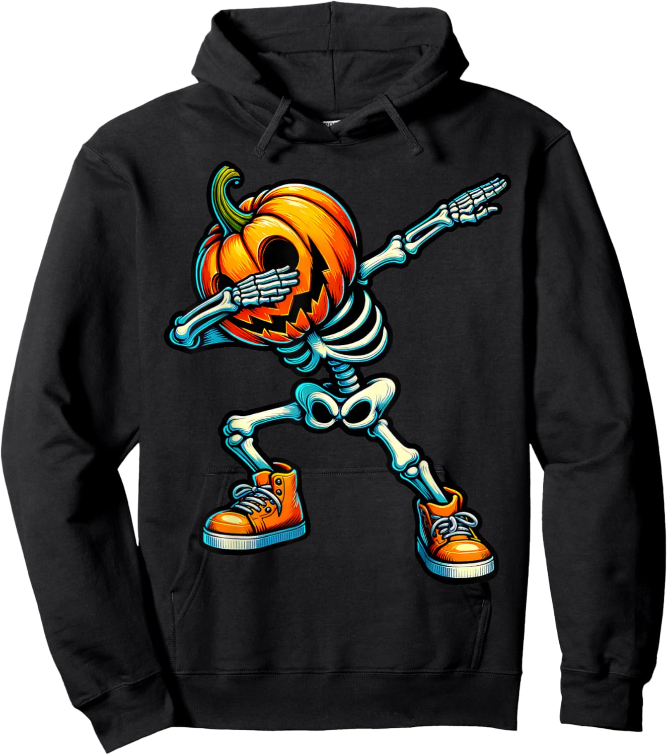 Dabbing Halloween Skeleton Boys Trick Treat Funny Pumpkin Hoodie - Hoodie | Black