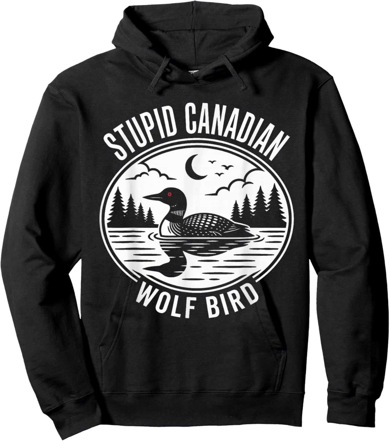 Hockey Meme "Stupid Canadian Wolfbird" with Heated Lo Hoodie - Hoodie | Black
