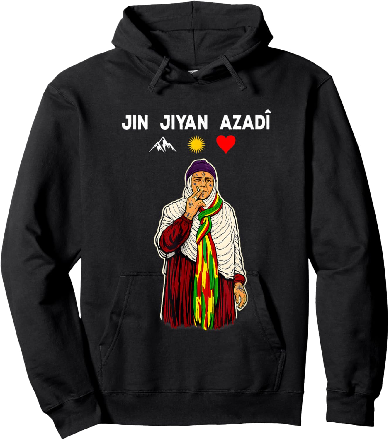 Jin Jiyan Azadî, Kurdistan Nowruz, Rojava, ich Liebe Kurdistan Hoodie - Hoodie | Black