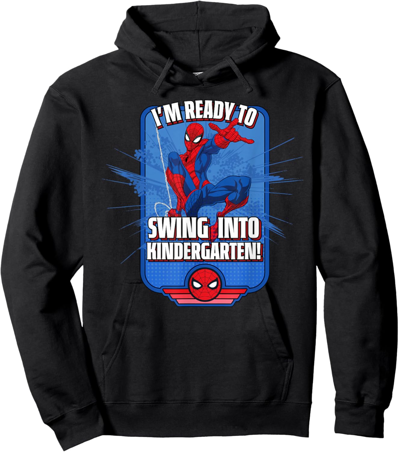 Marvel Spider-Man I'm Ready to Swing Into Kindergarten! Hoodie - Hoodie | Black