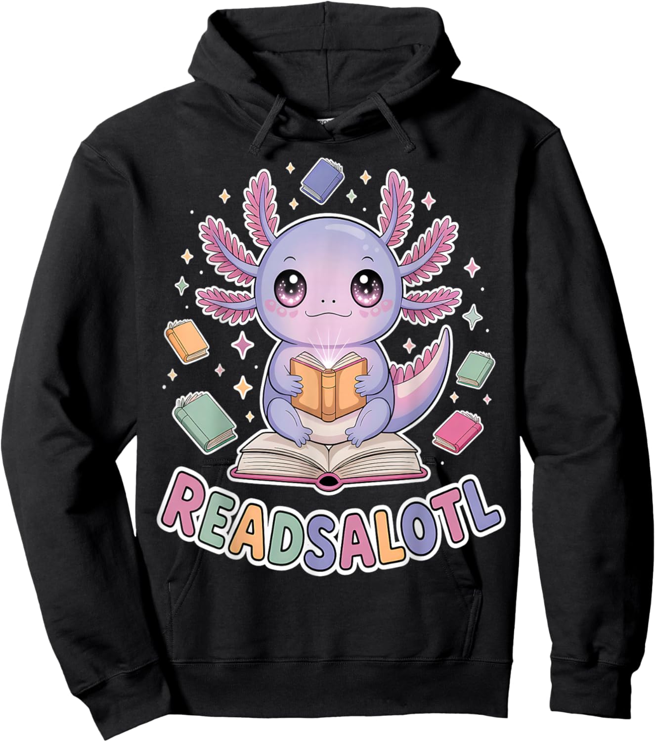 ReadsAlotl Axolotl Book Lover Cute Reading Hoodie - Hoodie | Black