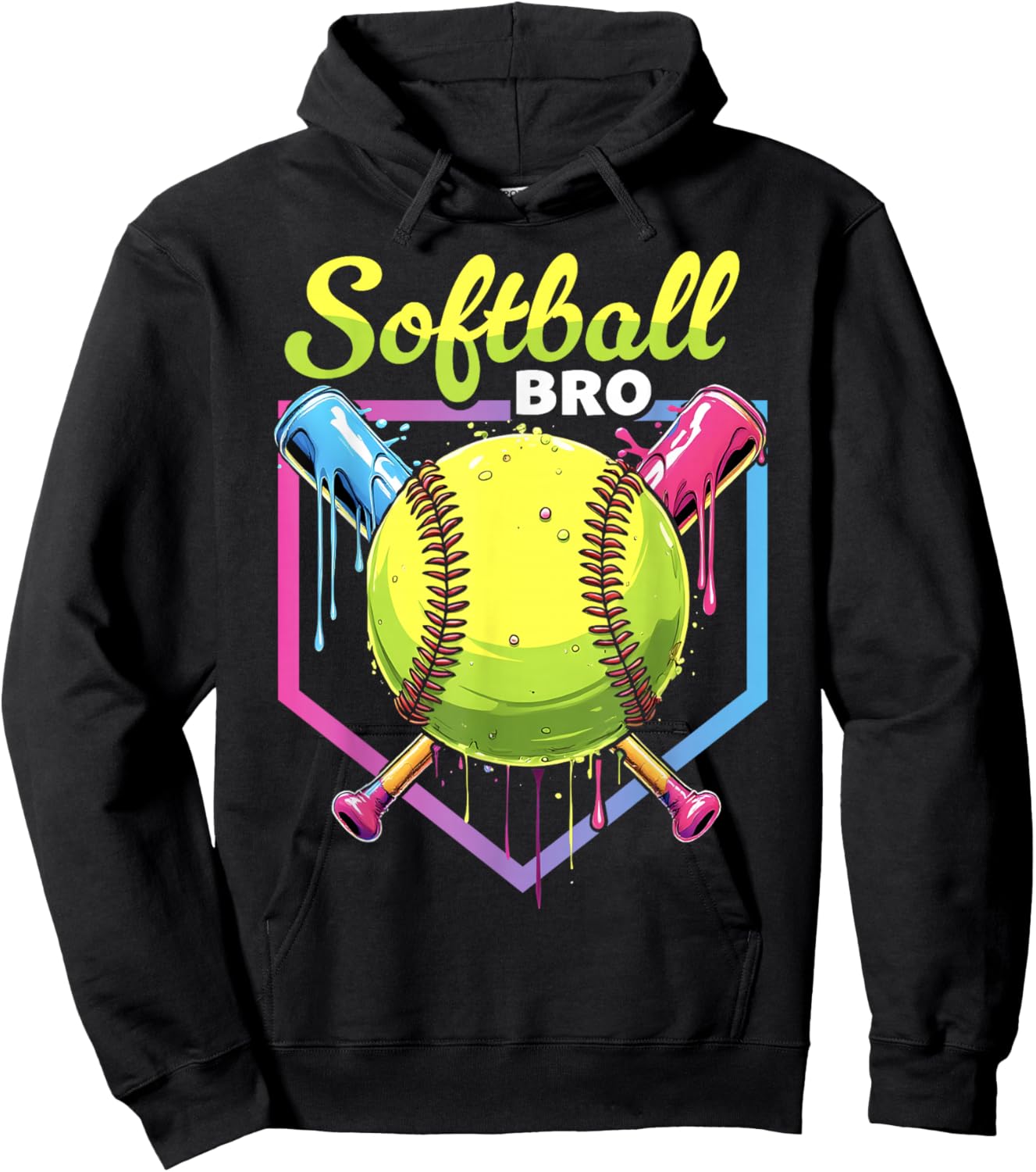 Softball Drip Brother Ice Cream Softball Boys Sports Hoodie - Hoodie | Black