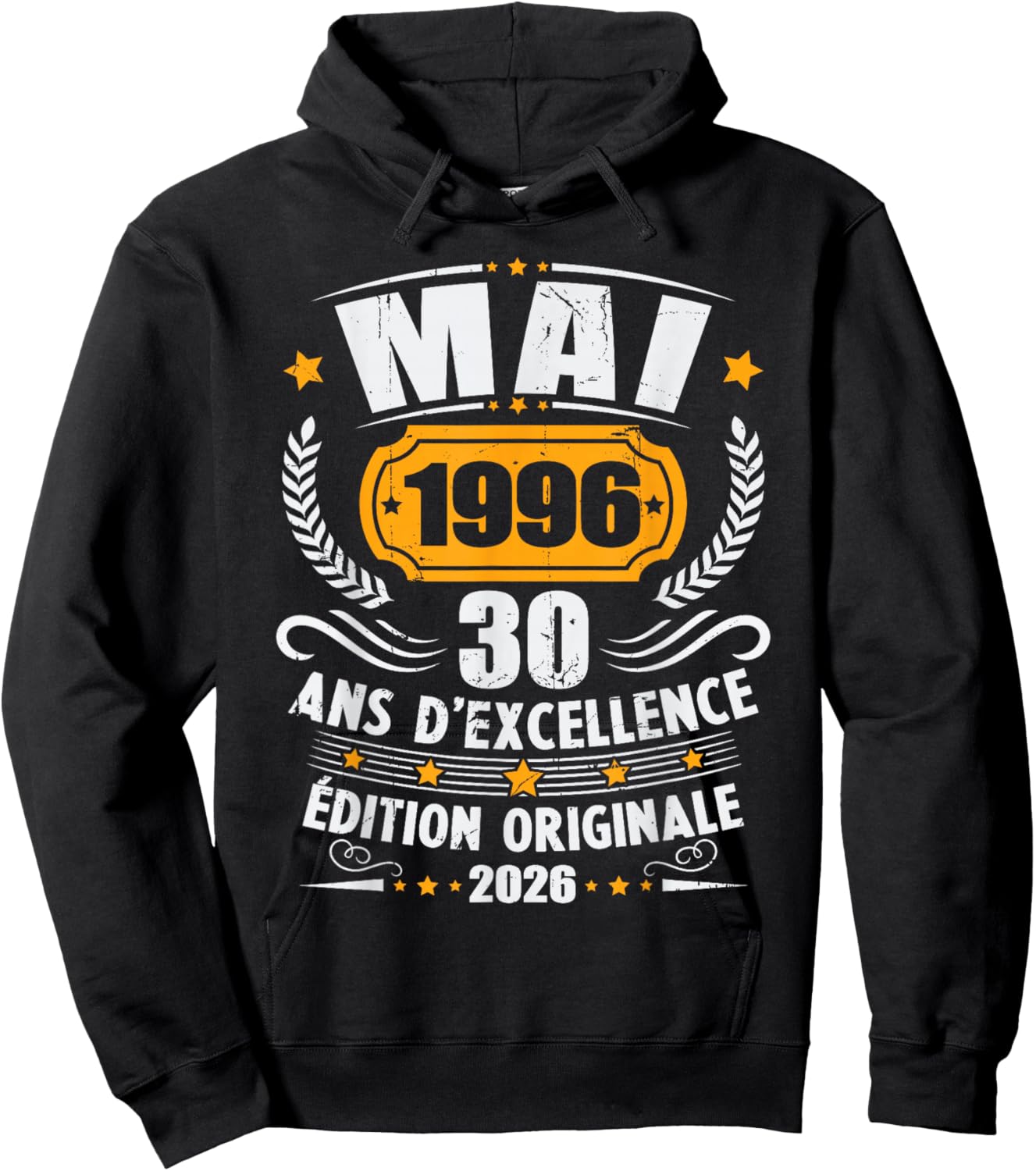 Vintage Mai 1996 Cadeau Anniversaire 30 Ans Hommes Femmes Hoodie - Hoodie | Black
