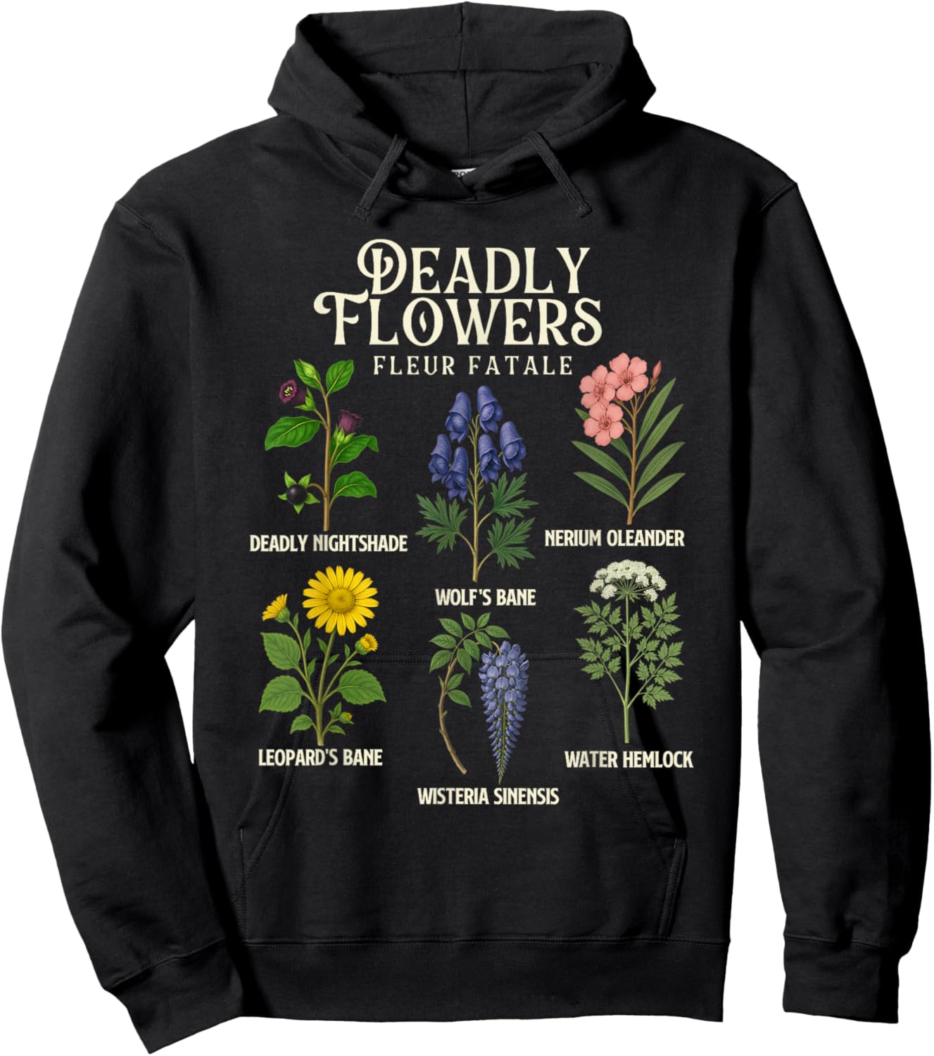 Deadly Flowers - Spooky Halloween Plant Lover Gardening Hoodie - Hoodie | Black