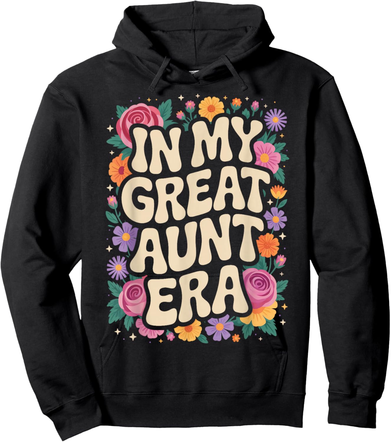 Retro in My Great Aunt Era Family Love Auntie Hoodie - Hoodie | Black