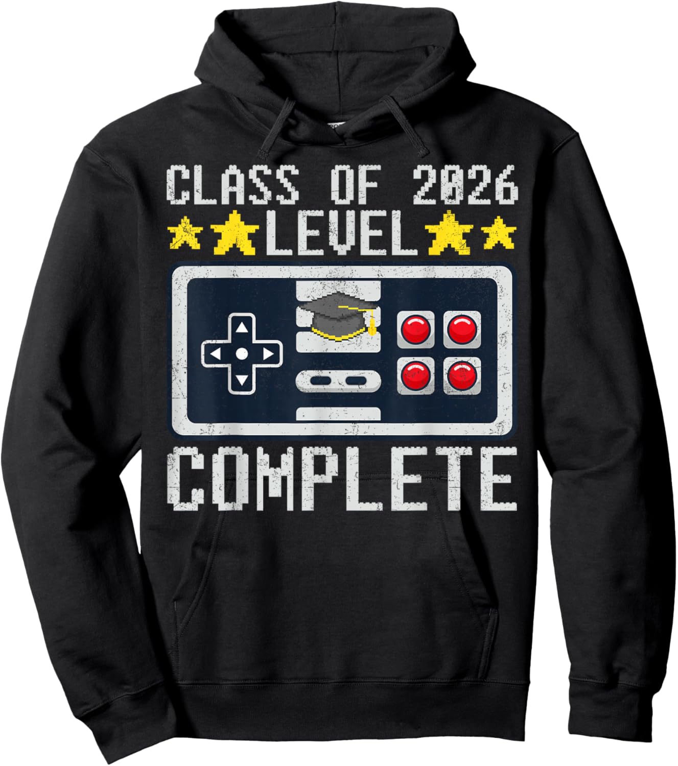Class of 2026 Level Complete Graduation Gamers Boys Kids Hoodie - Hoodie | Black