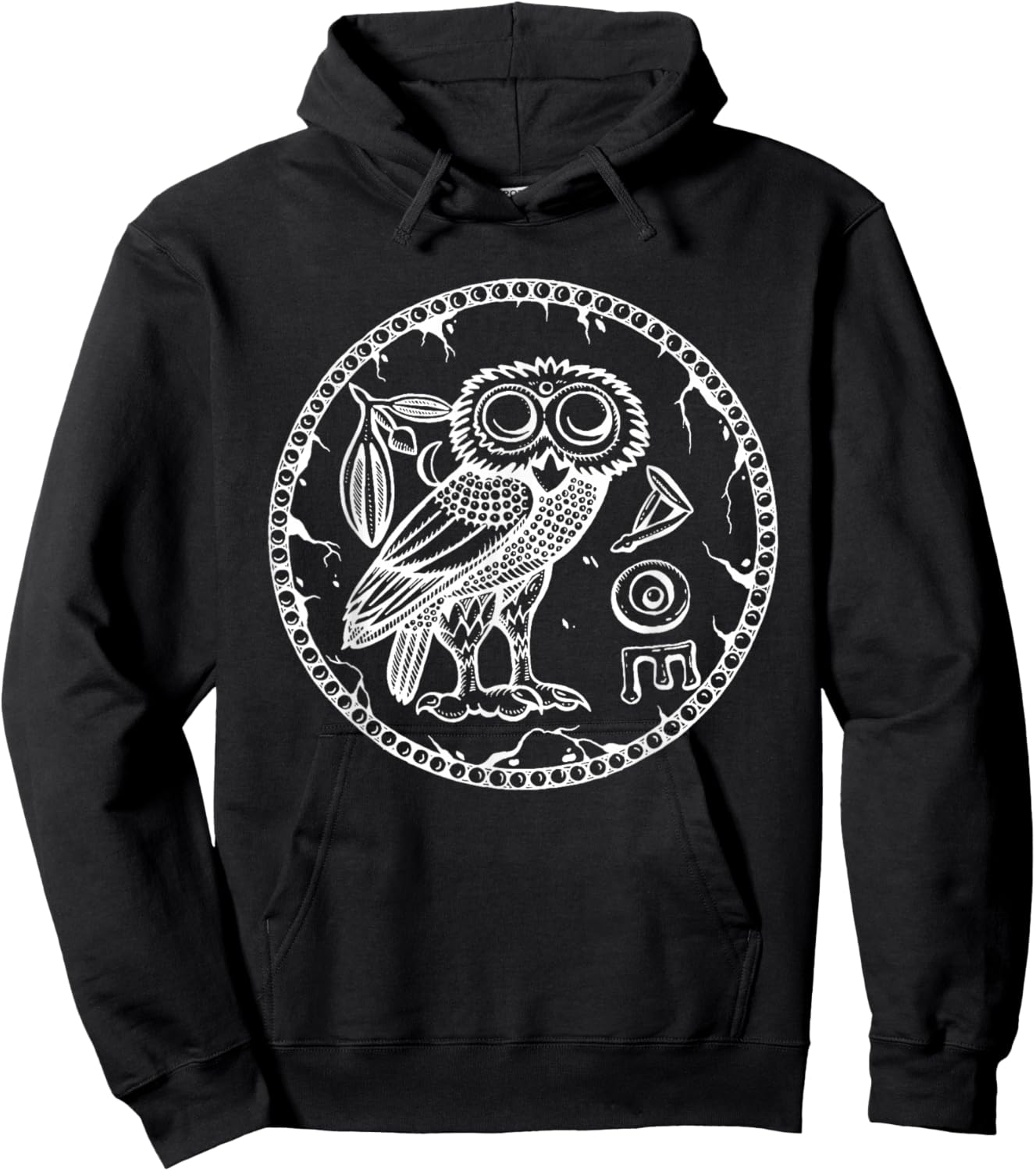 Antikes Athener Eule-Symbol der Athene Hoodie - Hoodie | Black