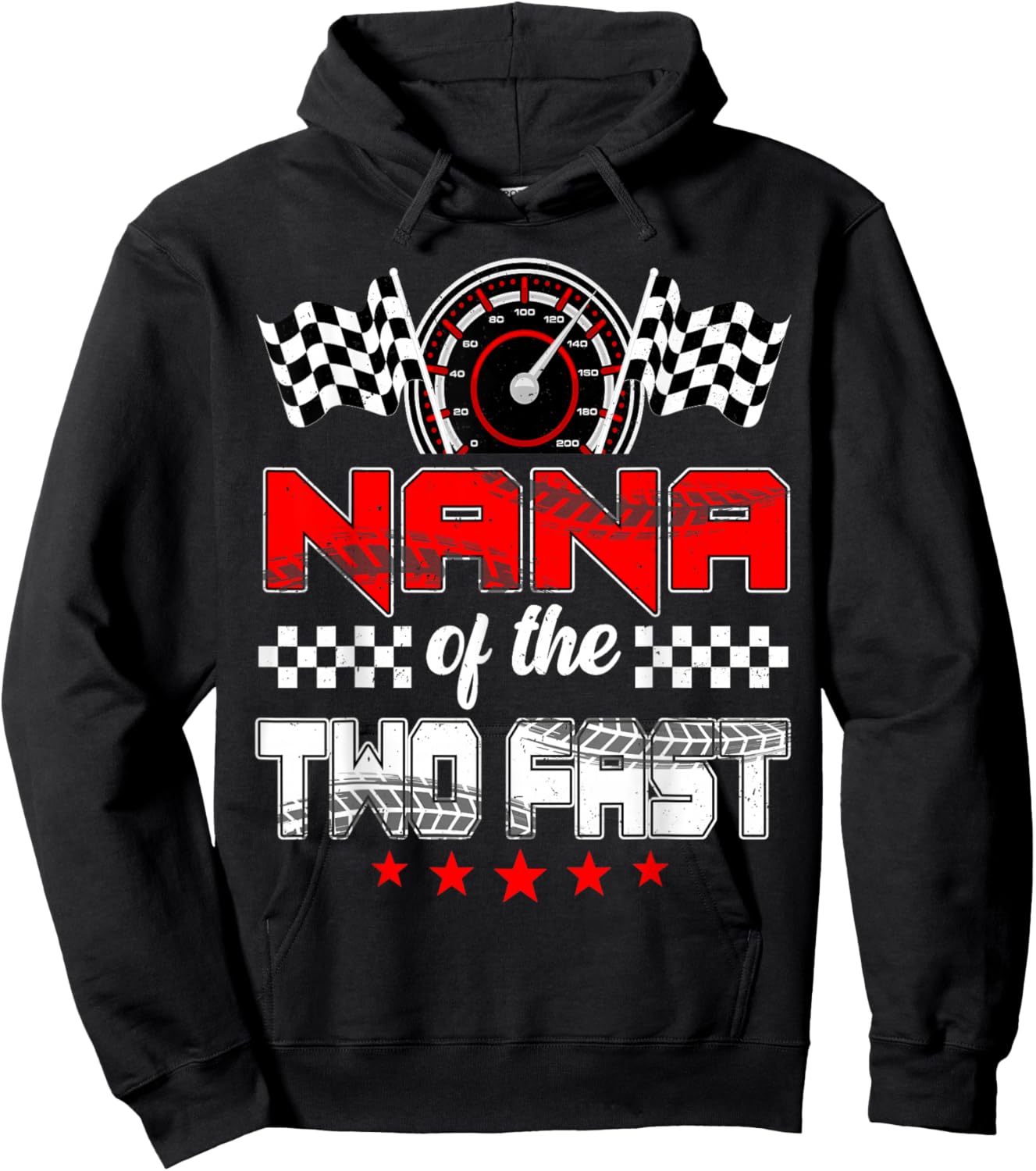 Nana of The Two Fast Second Birthday Racing Car Family Hoodie - Hoodie | Black
