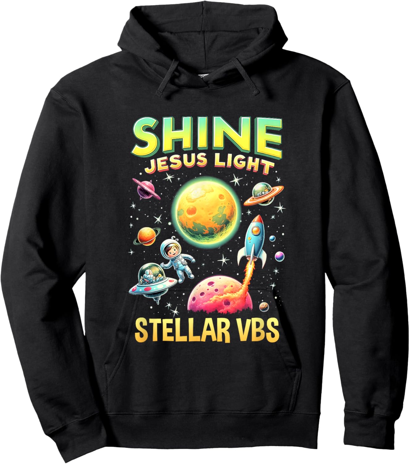 Stellar Space School Camp Christian VBS 2025 Vacation Hoodie - Hoodie | Black