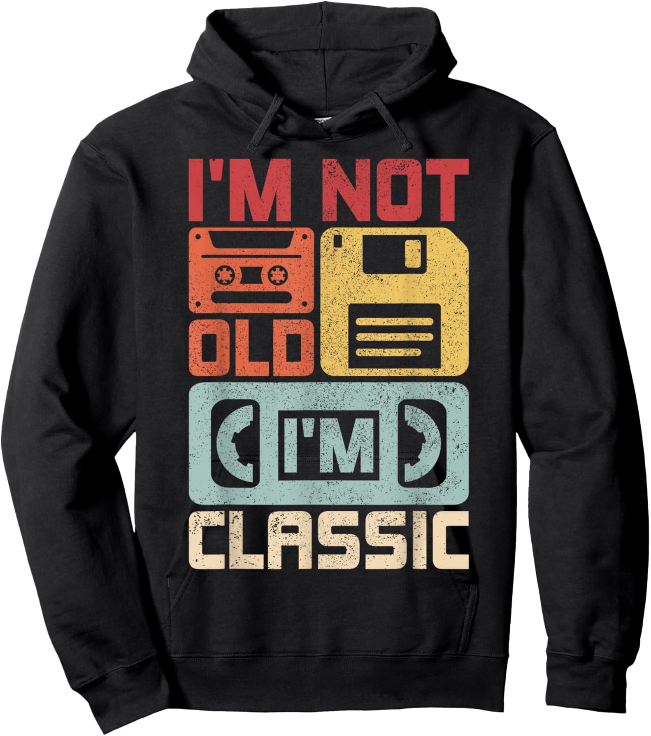 Im Not Old Im Classic Retro 70s 80s Outfit Funny Old People Hoodie - Hoodie | Black