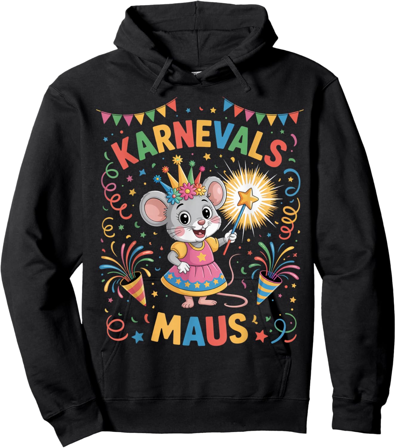 Carnival Mouse Cute Fancy Dress Motif and Children Hoodie - Hoodie | Black