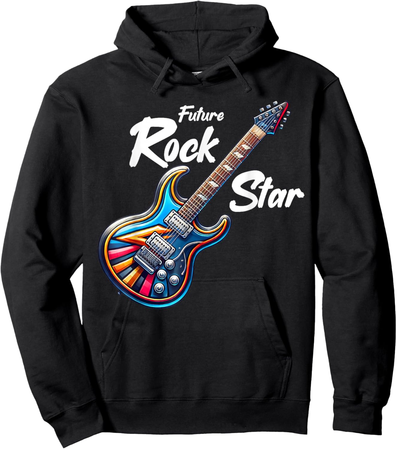 Future Rock Star, Guitar Band, Funny Rock, Girls Boys Kids Hoodie - Hoodie | Black