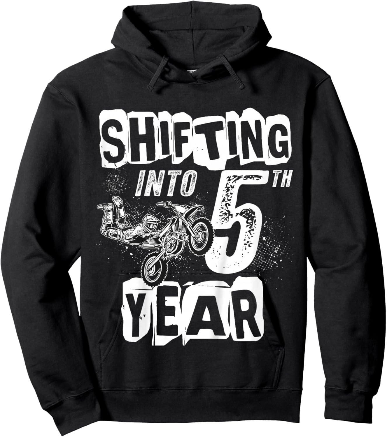 5th Birthday Party Dirt Bike Boy 5 Years Old Dirt Biker Hoodie - Hoodie | Black