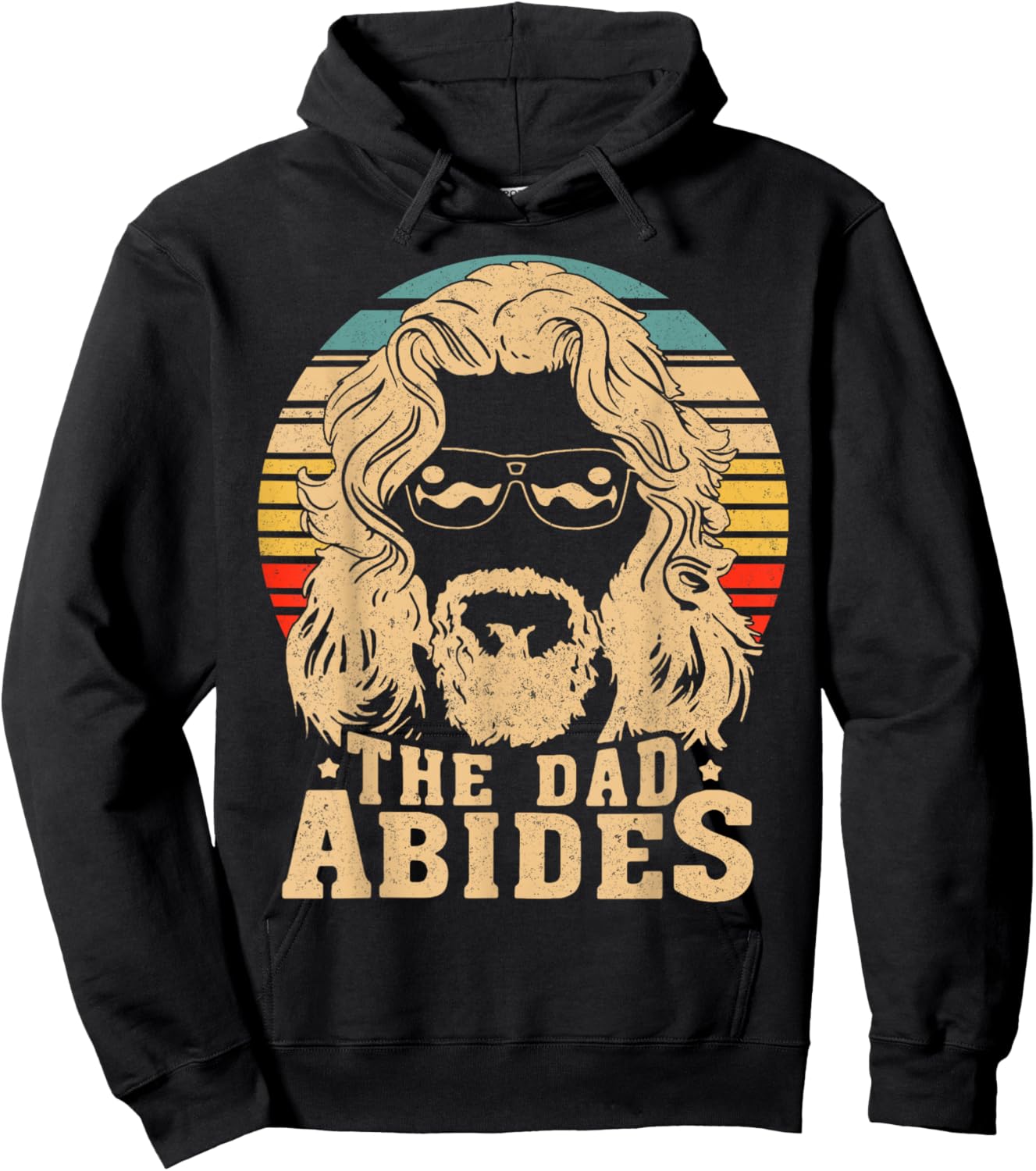 Vintage Retro The Dad Abides Funny Daddy Father's Day Hoodie - Hoodie | Black