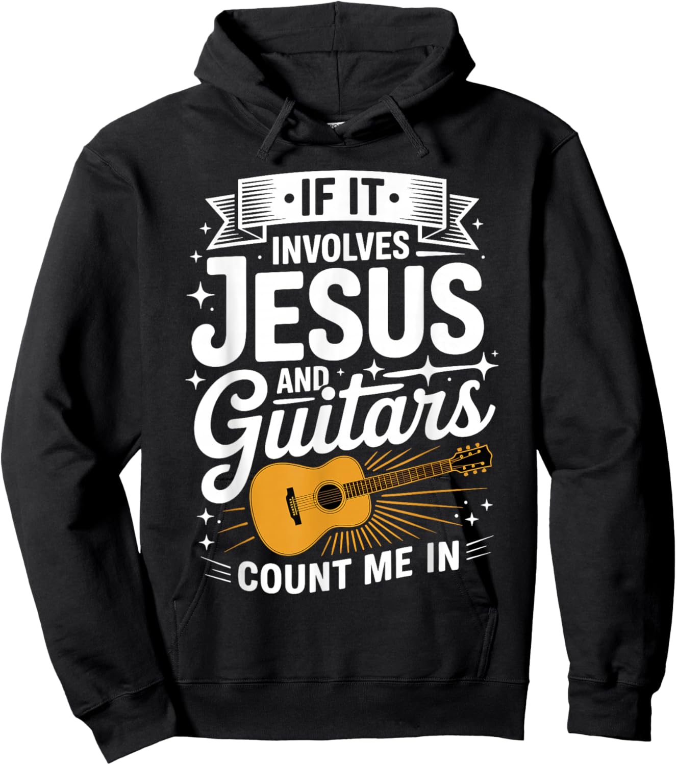 Funny Guitar Design Women Guitarist Guitar Player Hoodie - Hoodie | Black