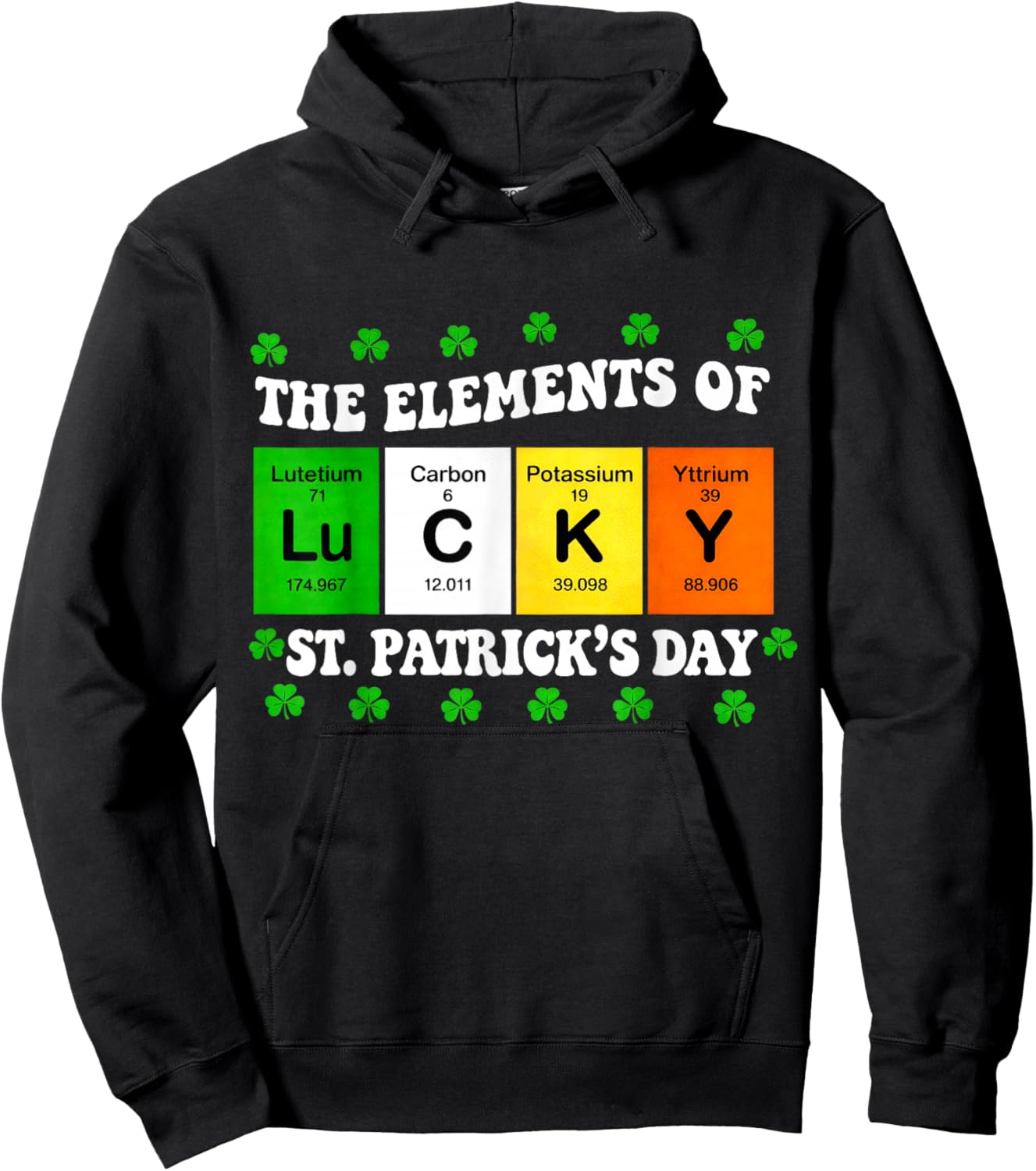 Elements of Lucky Periodic Table St. Patrick's Day Hoodie - Hoodie | Black