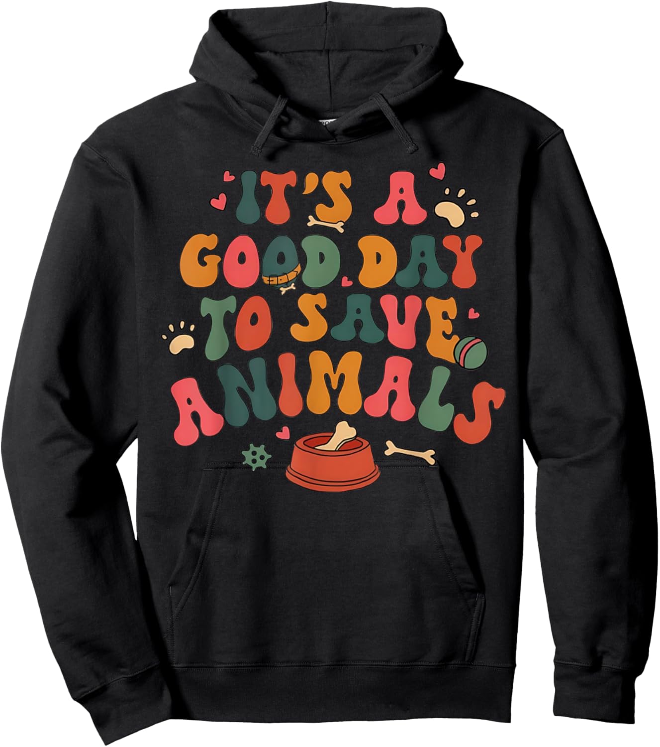 Good Day To Save Animals Cute Animal Rescue Dog Cat Lovers Hoodie - Hoodie | Black