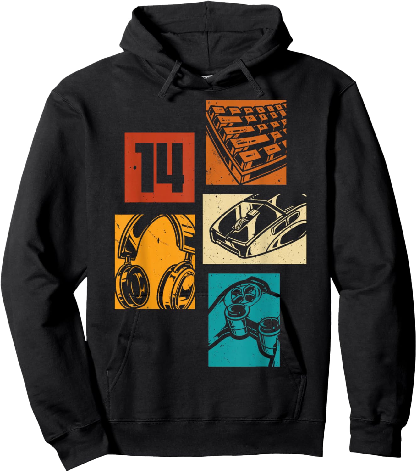 Level 14 Player Unlocked 14th Birthday Boys Girls Hoodie - Hoodie | Black