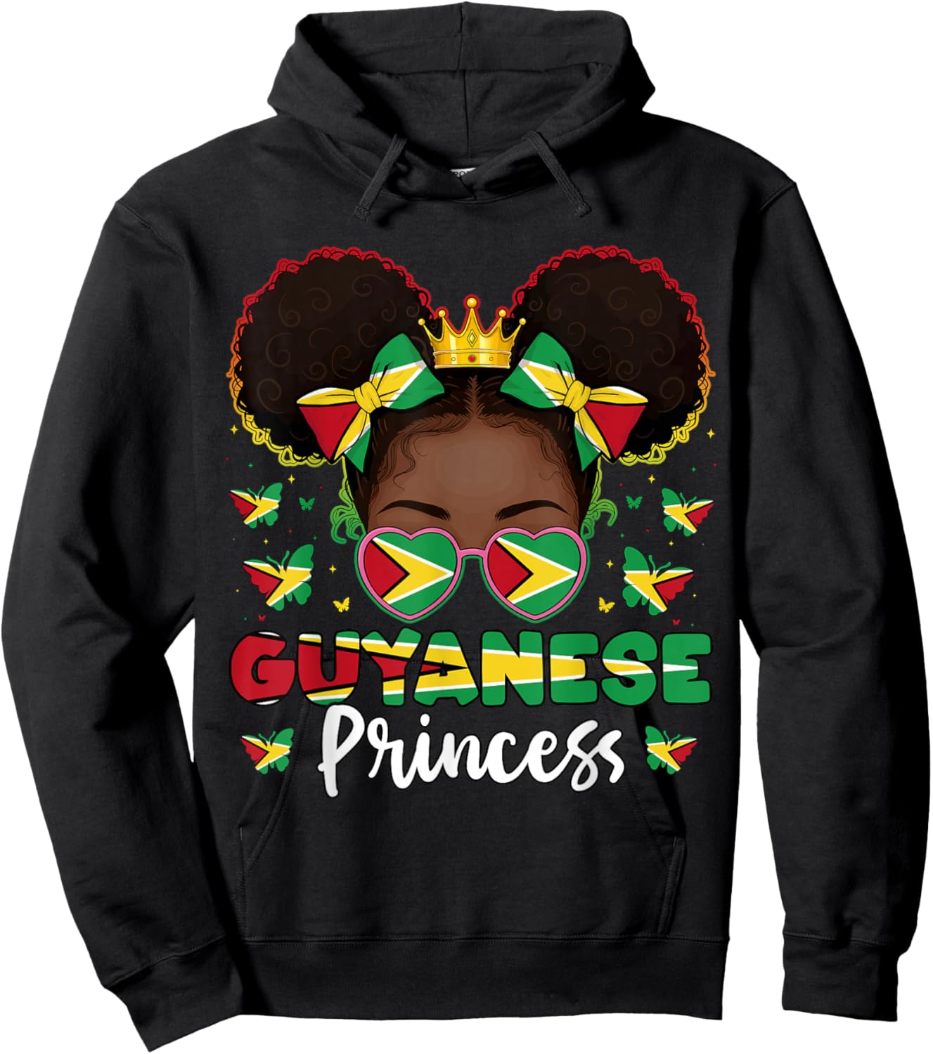 Guyanese Princess Guyana Flag Proud Guyanese Women Hoodie - Hoodie | Black