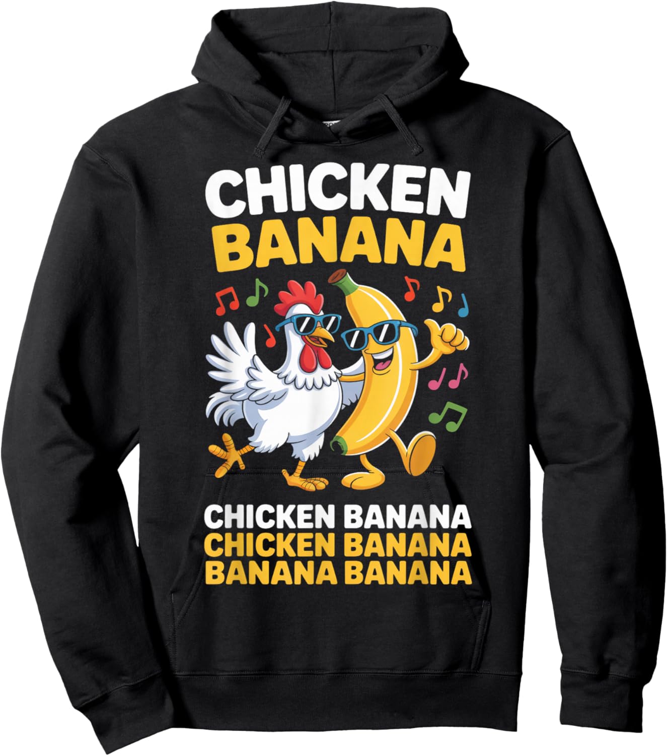 Banana Chicken Farm Animal Rooster Chickens Farmer Chicken Hoodie - Hoodie | Black
