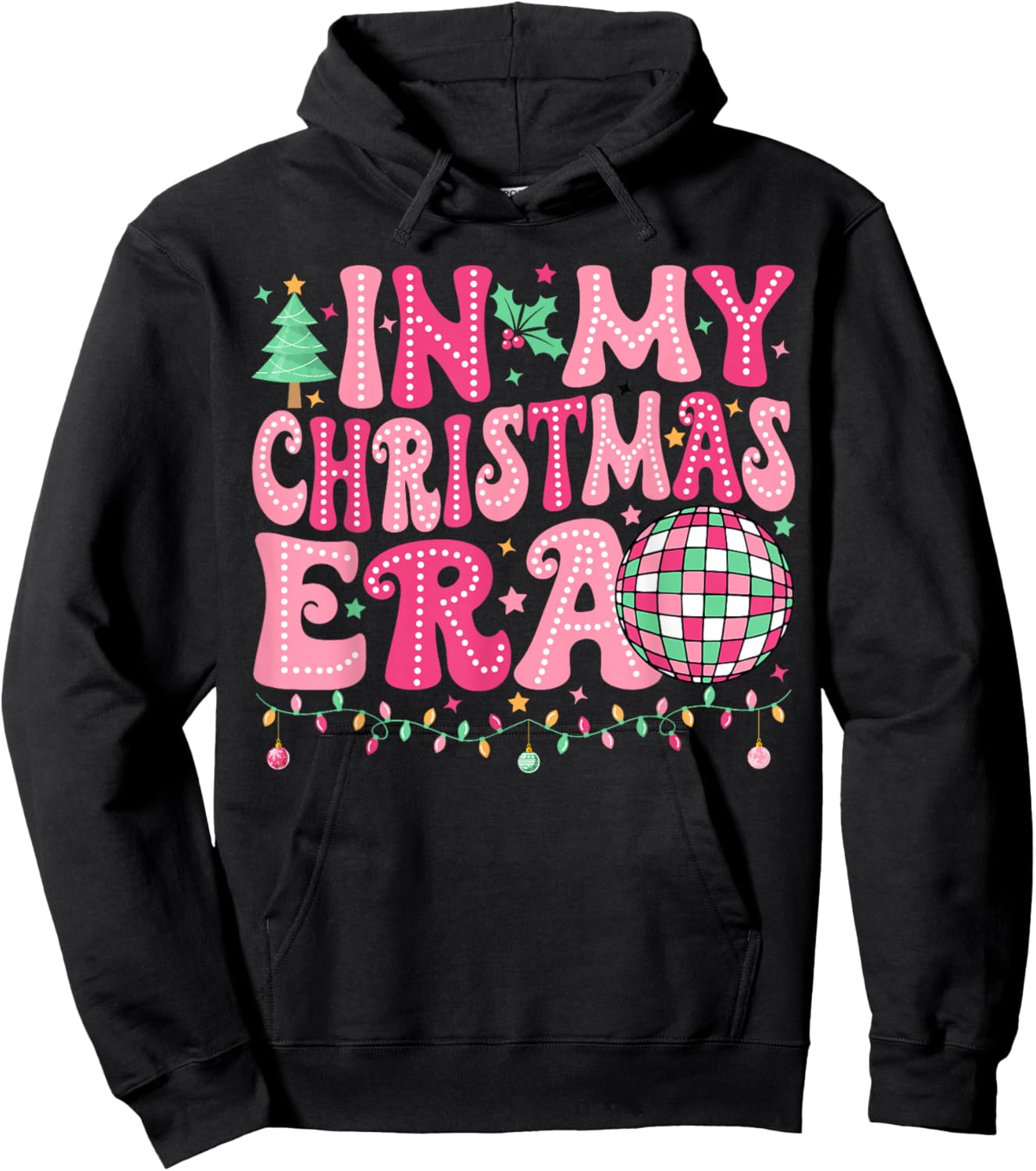 In My Christmas Era Merry Christmas Tree Xmas Cute Christmas Hoodie - Hoodie | Black