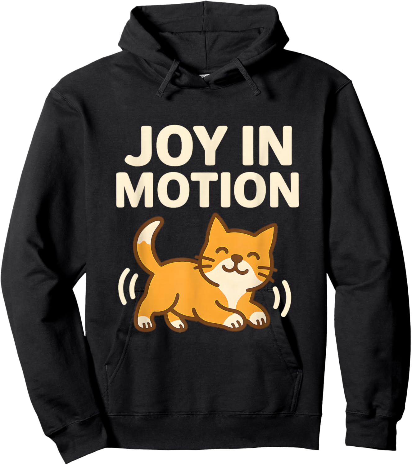 Joy in Motion Cute Cat Happy Pet Lover Design Hoodie - Hoodie | Black