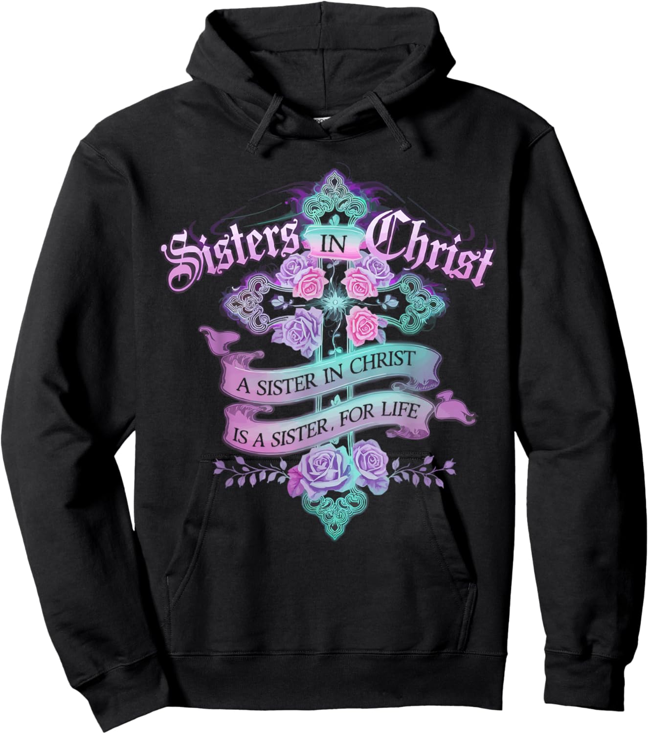 Sisters In Christ Religion Jesus Christian Women Faith Hoodie - Hoodie | Black