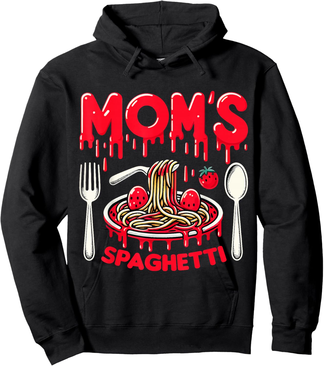 Moms Spaghetti Homemade Cooking Love Hoodie - Hoodie | Black