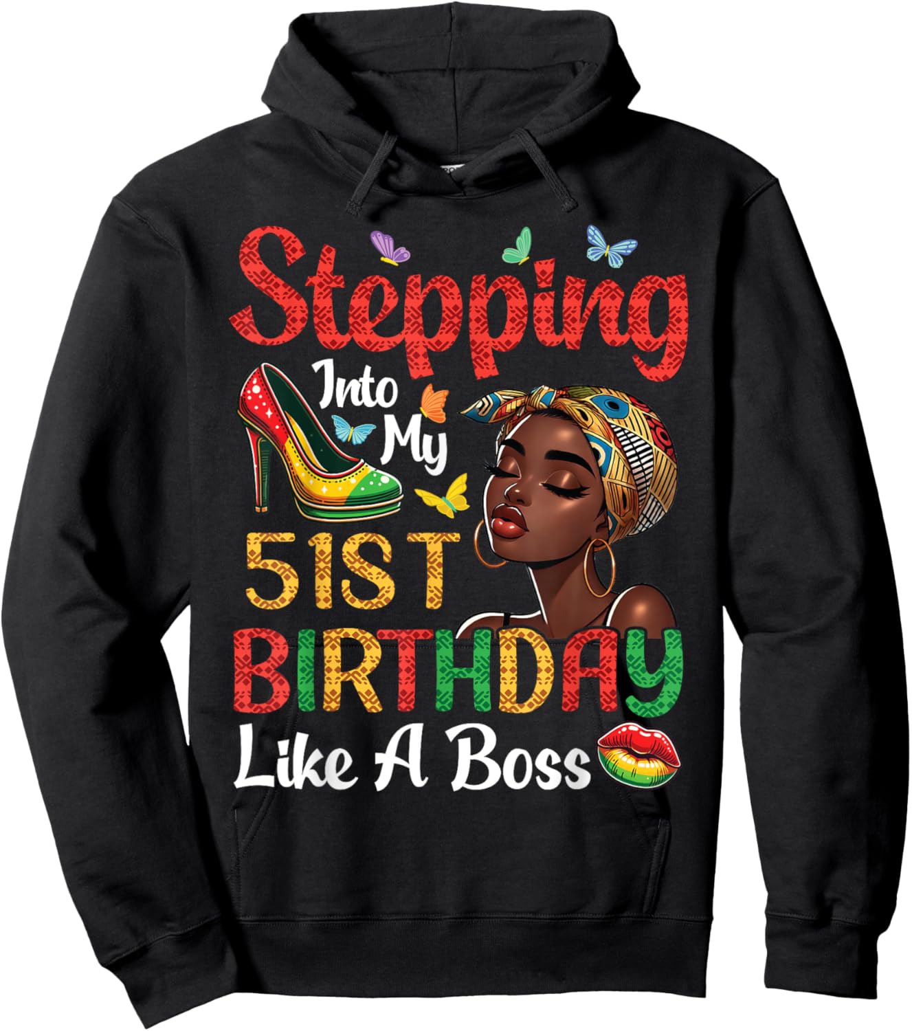 Stepping Into My 51st Birthday Like A Boss 51 Years Old Hoodie - Hoodie | Black