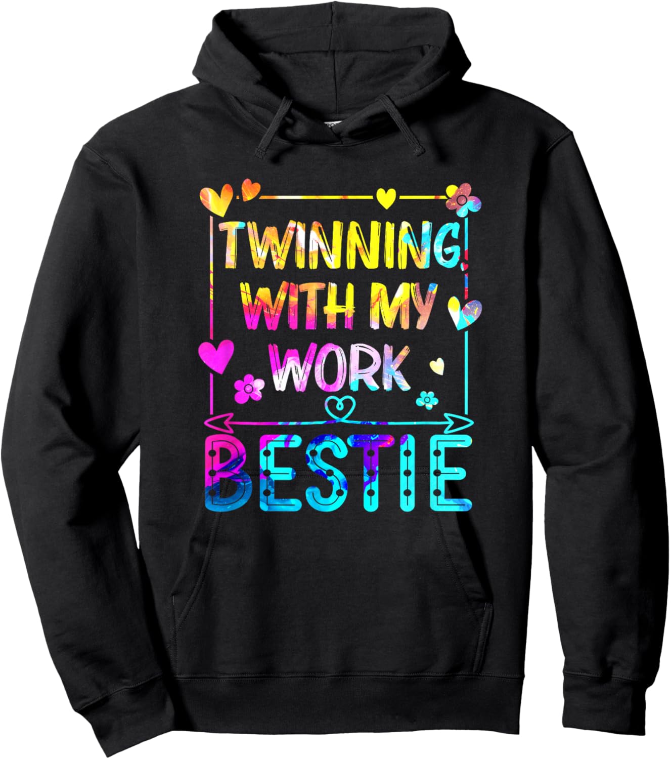 Twinning With My Work Bestie Best Friend Twin Day Week Hoodie - Hoodie | Black