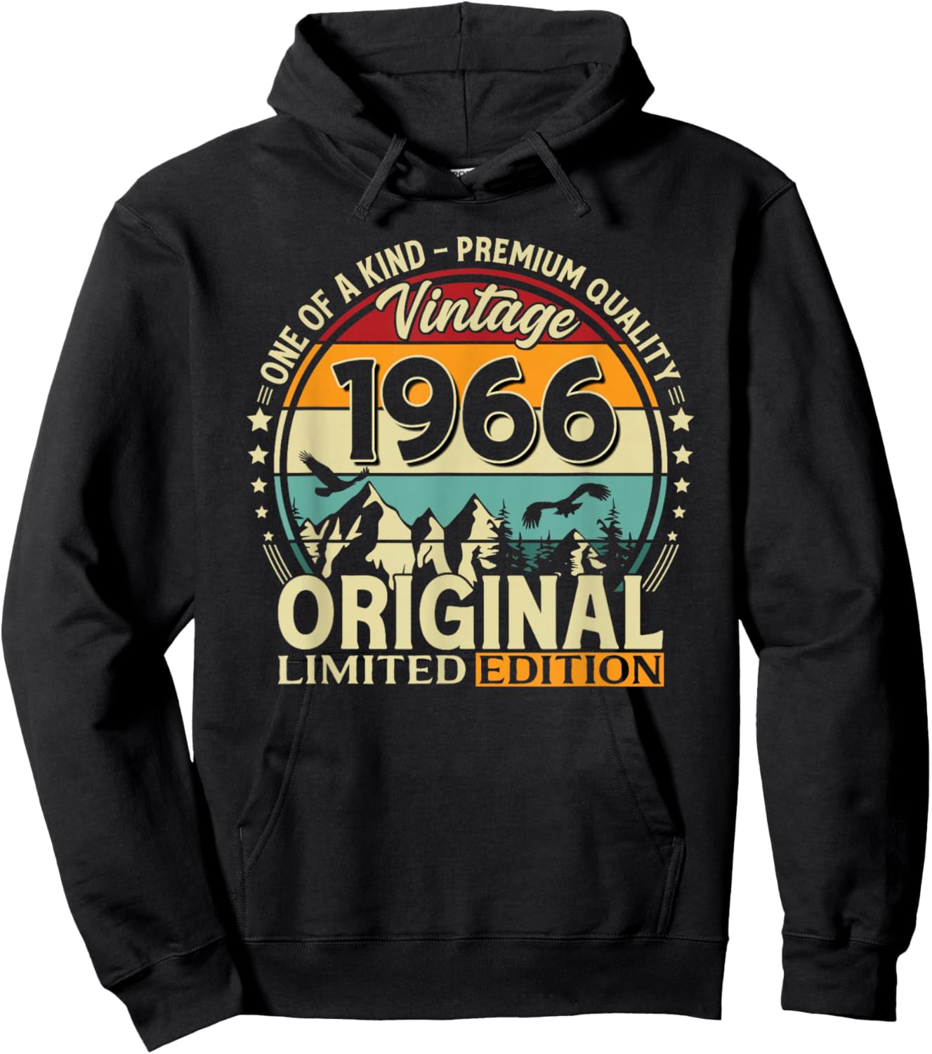 60. Geburtstag Mann Frau Geschenk Vintage Jahrgang 1966 Hoodie - Hoodie | Black
