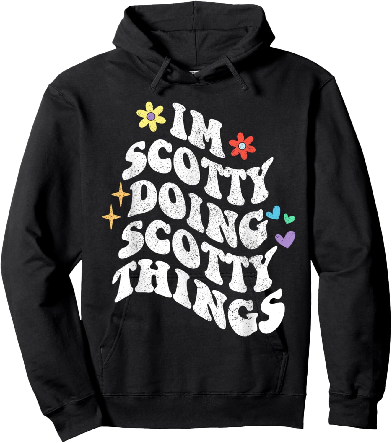 Retro Groovy Im Scotty Doing Scotty Things Funny Mother's Hoodie - Hoodie | Black