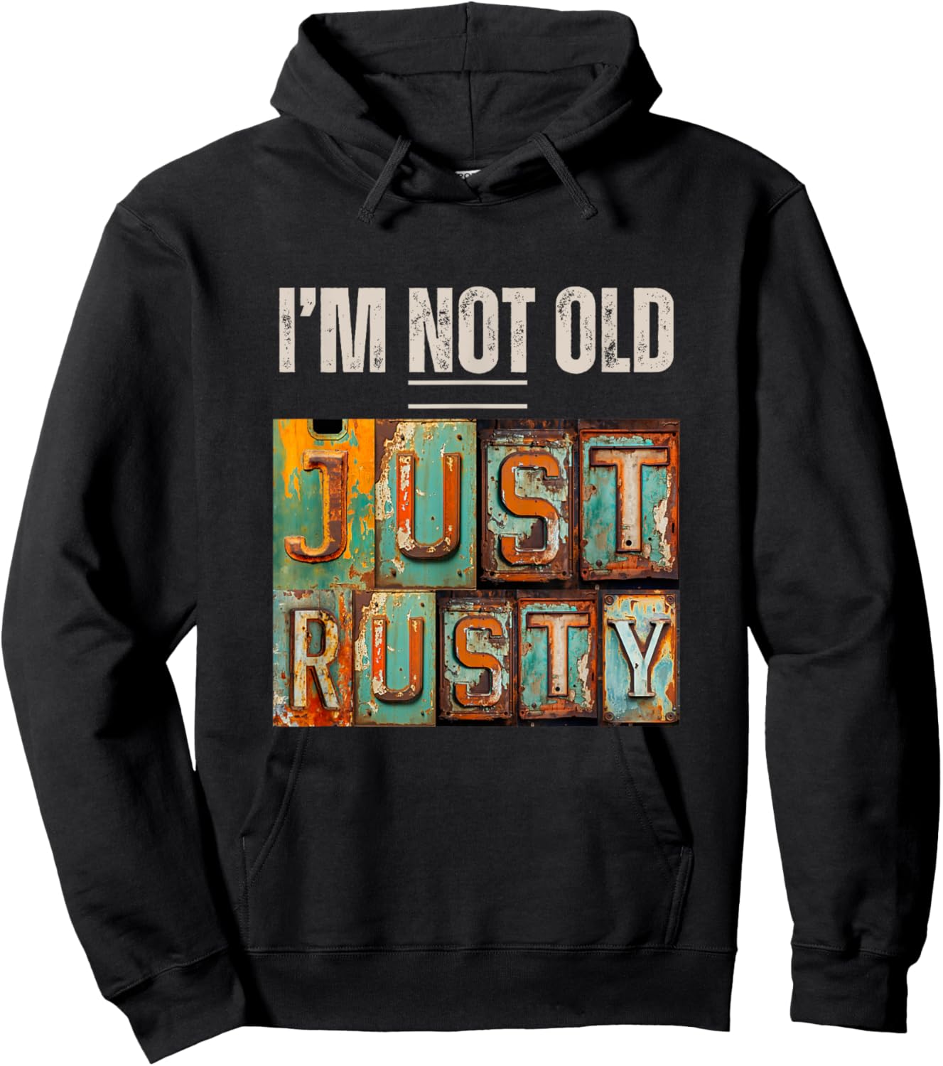 Funny I'm Not Old Gifts and Apparel Shop I'm Not Old Rusty -Adults Black Small Classic Fit Polyester 100% Short Sleeve Hoodie - Hoodie | Black