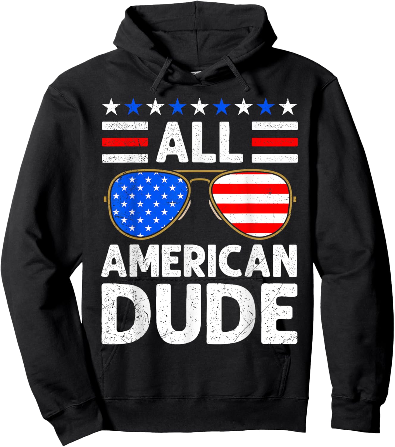 All American Boy Independence Day USA Party Dude Patriots Hoodie - Hoodie | Black