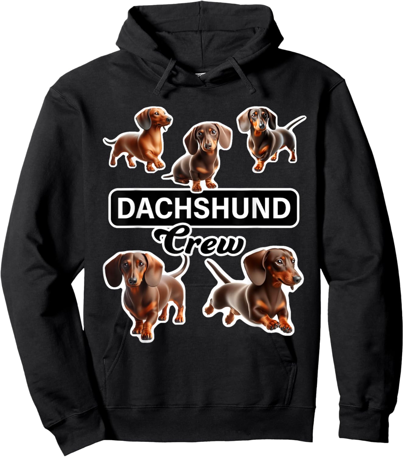 Smooth Dachshund Crew Hoodie - Hoodie | Black