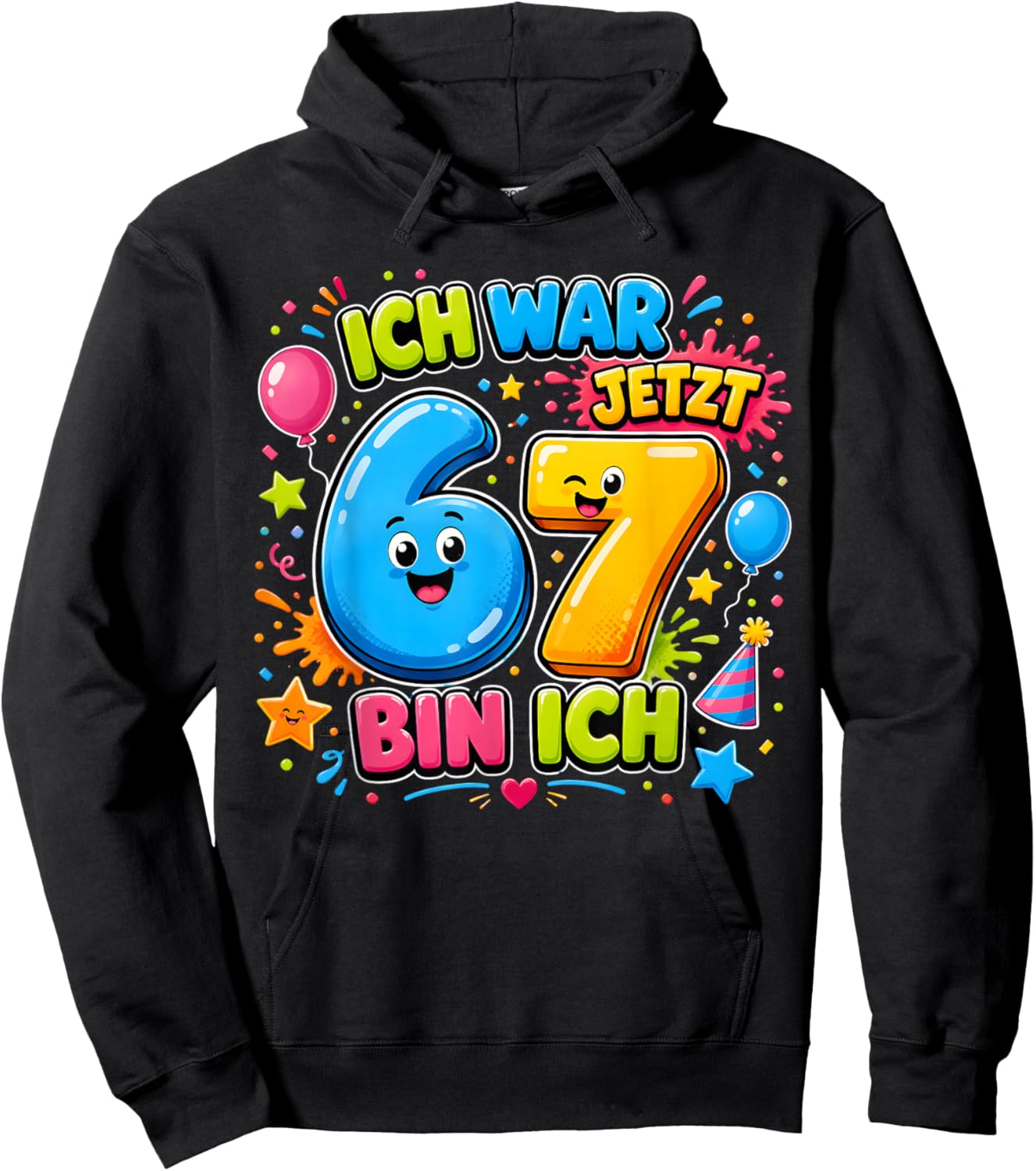 Ich war 6 jetzt Bin ich 7 Süßes Geburtstag Geburtstagsdesign Hoodie - Hoodie | Black