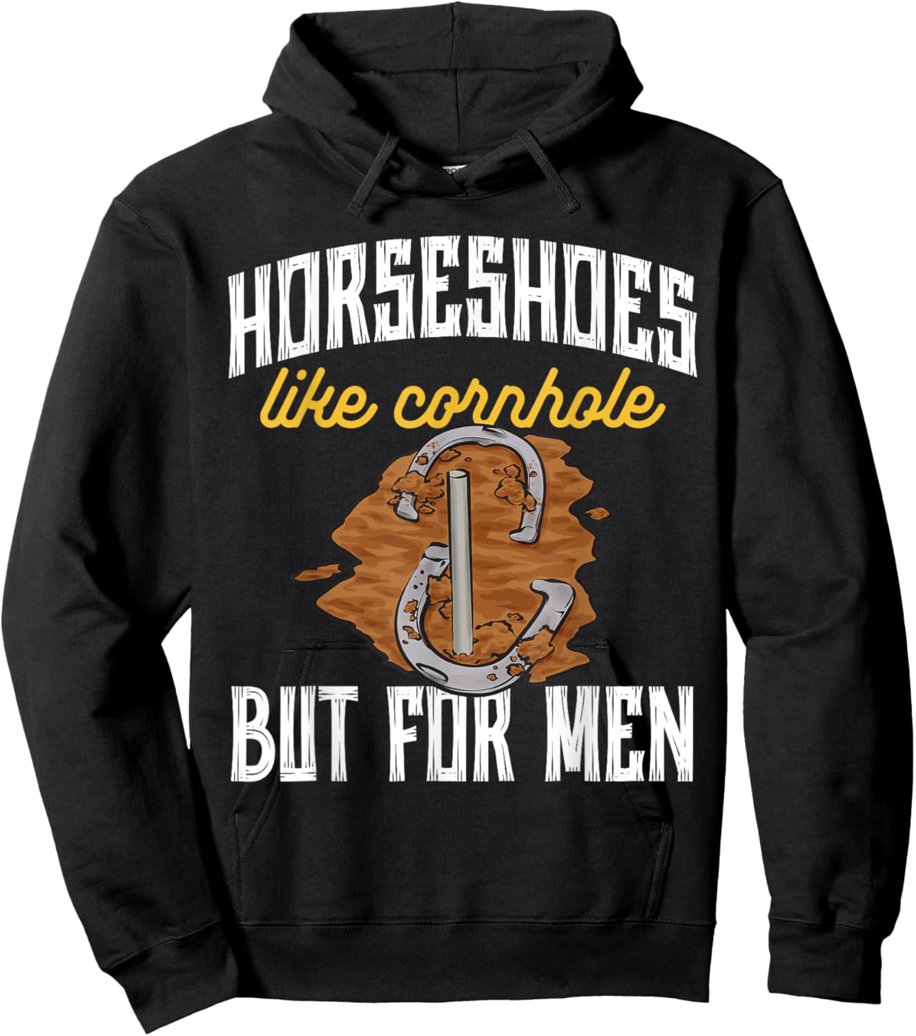 Horseshoes Like Cornhole But Horseshoe Pitching Hoodie - Hoodie | Black