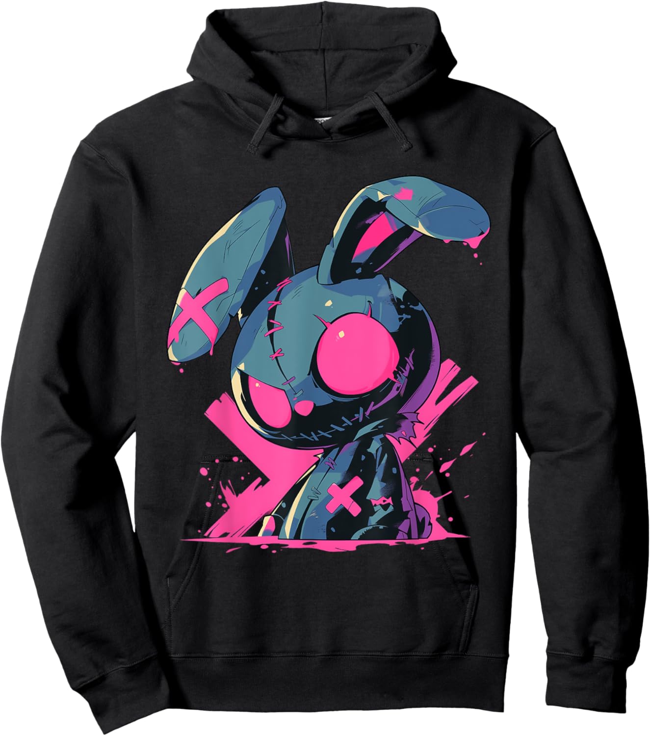 Goth Bunny Doll Cute E-Girl Gothic Outfit Grunge Hoodie - Hoodie | Black