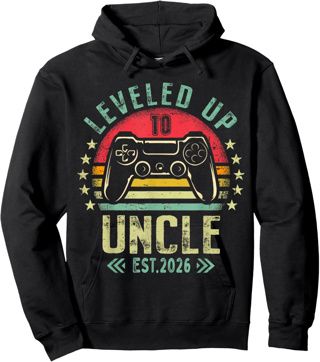 I Leveled Up to Uncle 2026 Promoted to Uncle Level Unlocked Hoodie - Hoodie | Black