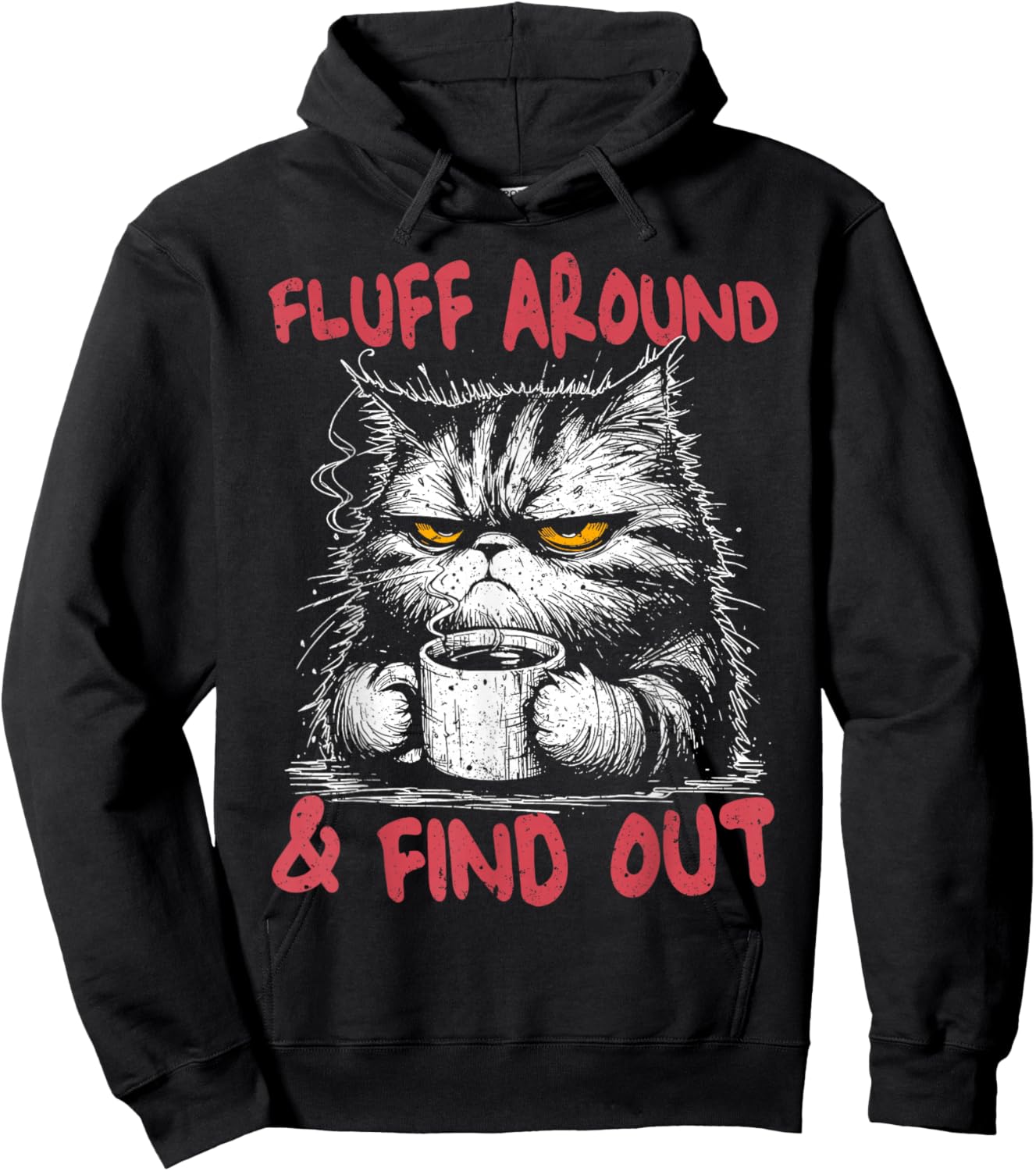 Cats Lover Meme Fluff Around and Find Out FAFO Pun Women Men Hoodie - Hoodie | Black