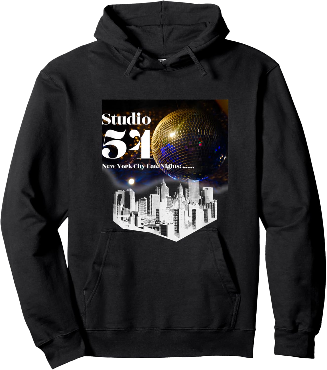 Disco Freaks Store Studio 54 Disco - -Adults, Kids - Black - Small - Short Sleeve Hoodie - Hoodie | Black