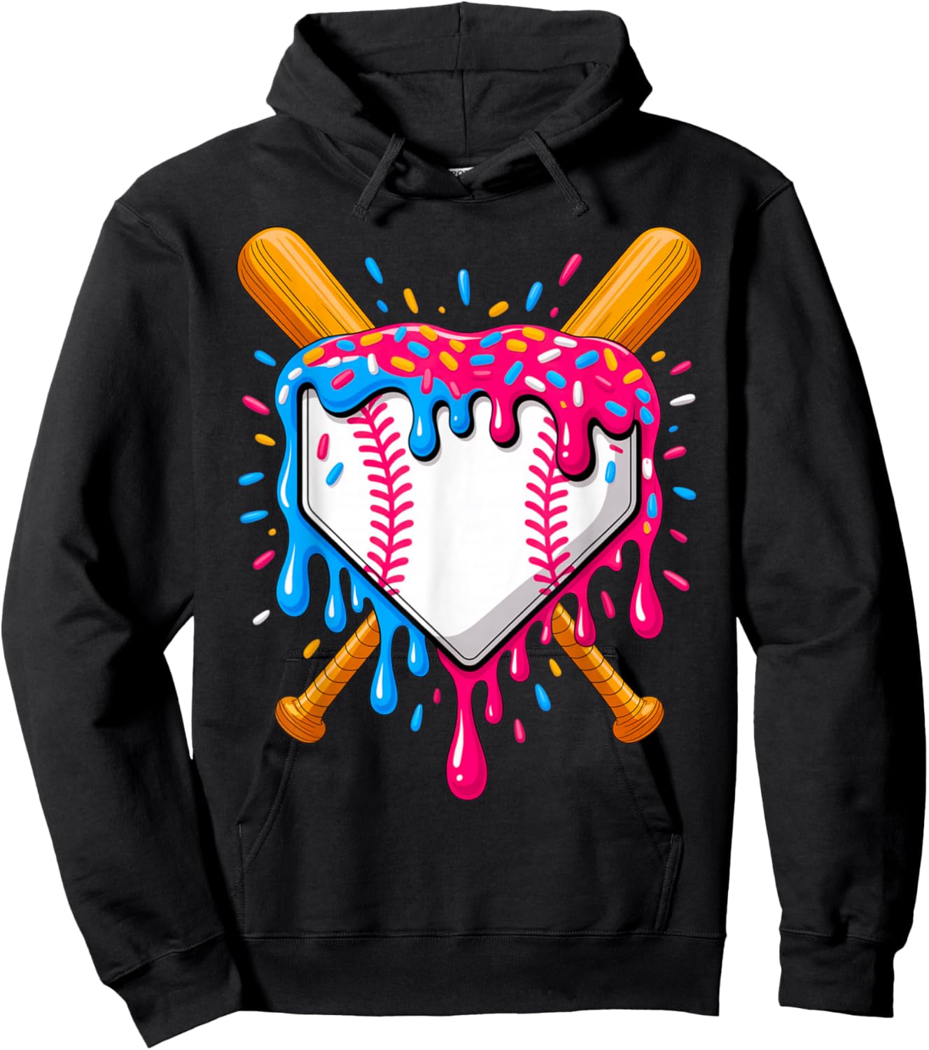 Baseball Respect The Drip Youth Boys Baseball Hoodie - Hoodie | Black