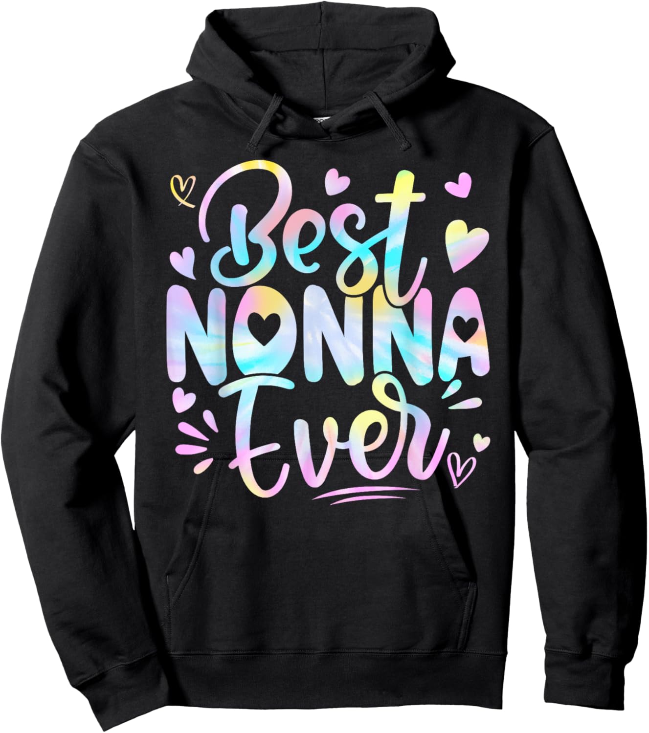 Best Nonna Ever Mama Grandma Mother's Day Tie Dye Women Hoodie - Hoodie | Black
